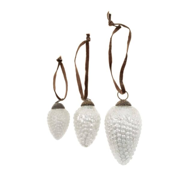 Glass Pinecone Holiday Ornament L - Image 3