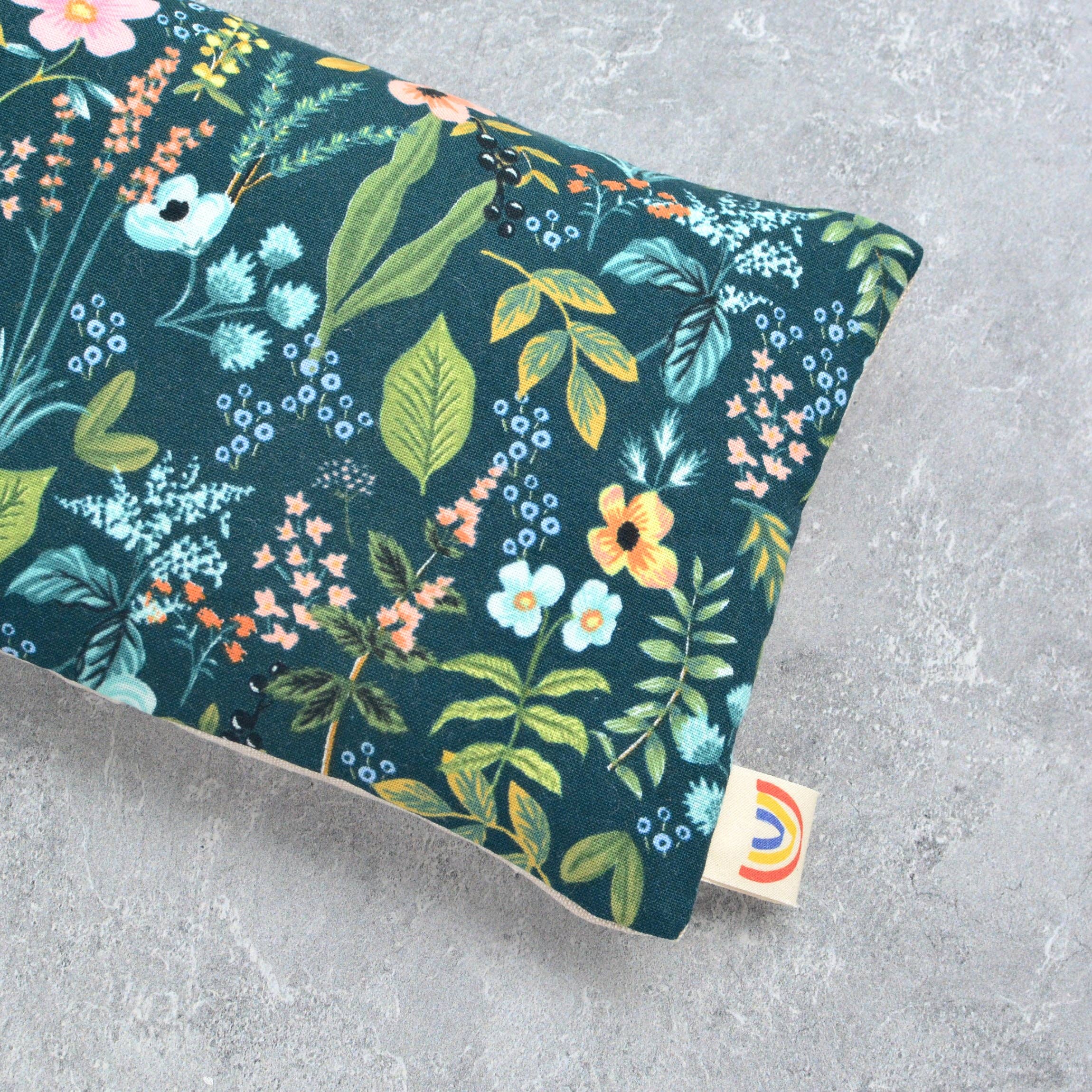 Weighted Eye Pillow in Amalfi Herb Floral Deep Teal: Lavender - Image 3