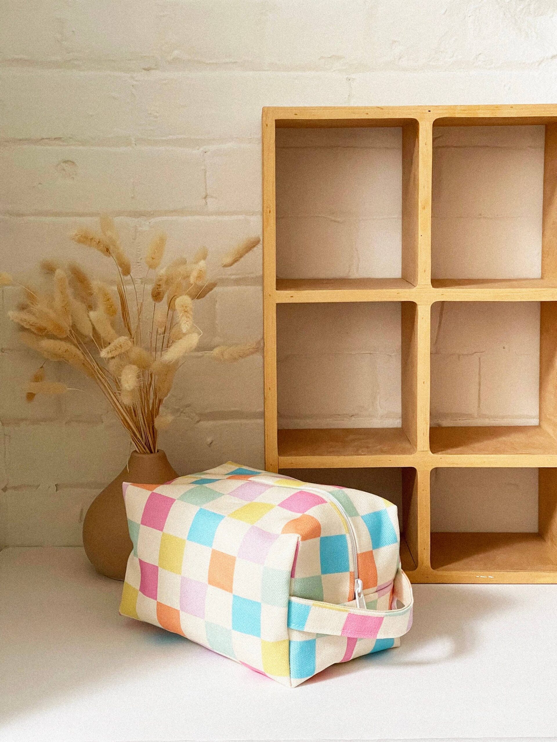 Freon Collective - Makeup Bag - Pastel Grid - Image 8