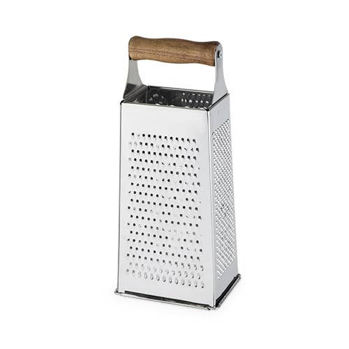 Twine - Acacia & Stainless Steel Cheese Grater w/ 4-Grating Patterns - Image 4
