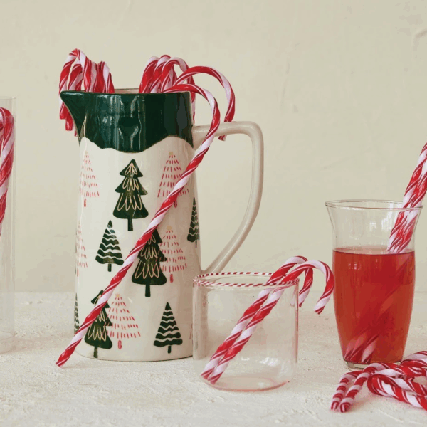 Plastic Candy Cane Drink Stirrers 10" with Stripes, Set of 10,
