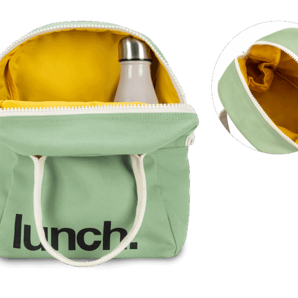Fluf - Zipper Lunch Bag - ‘Lunch’ Moss - Image 2