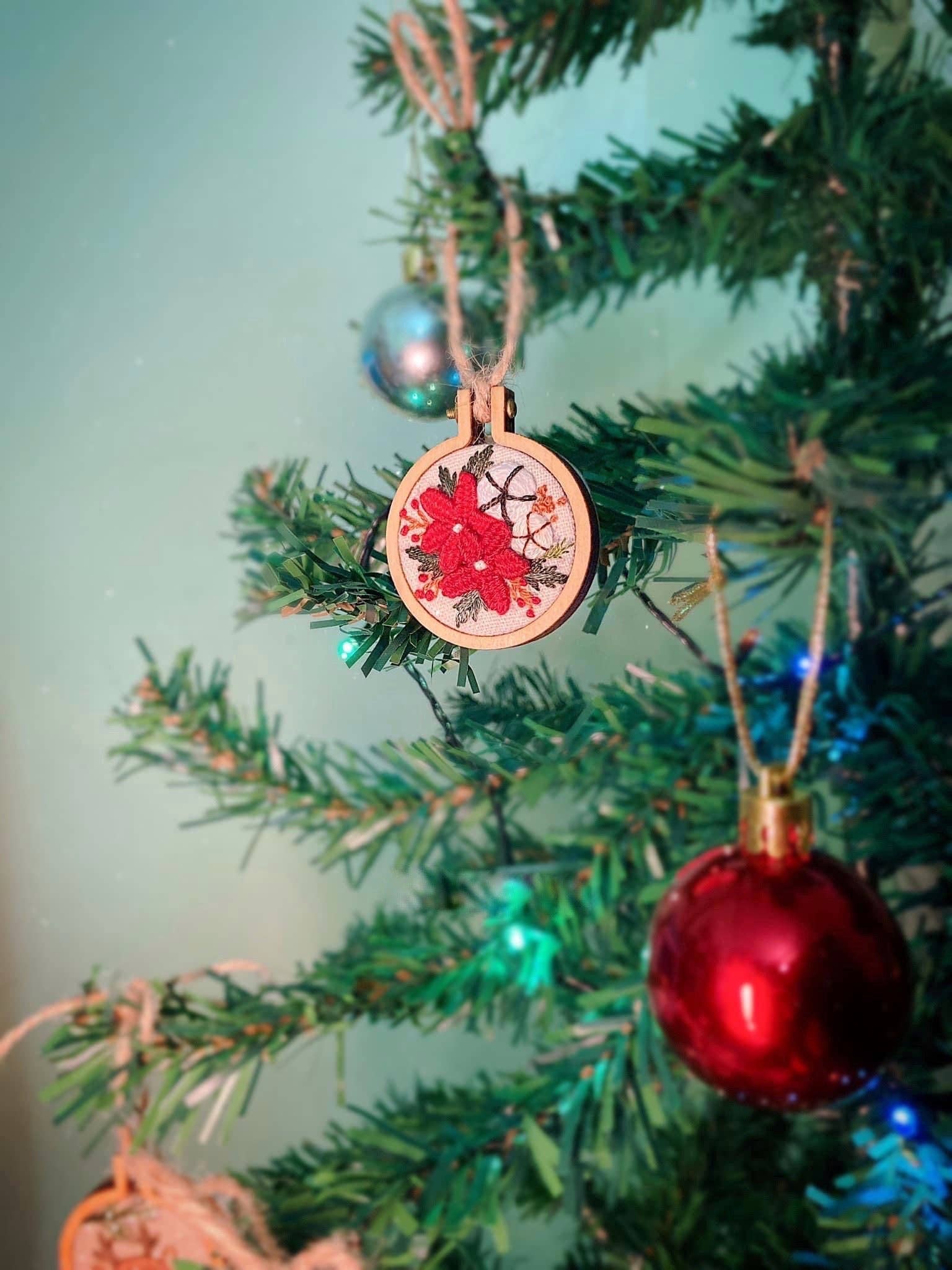 Embroidered Christmas Ornaments With Wooden Frame - Image 5