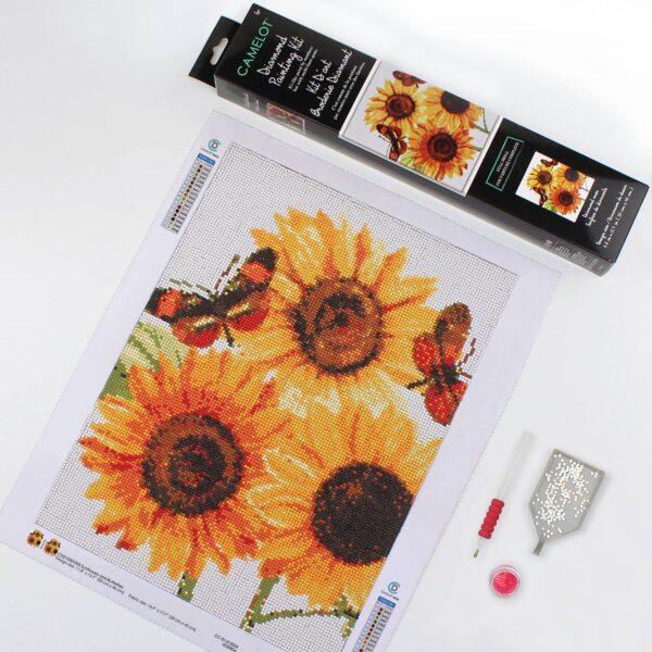 Sunflowers and Butterflies Diamond Painting Kit: 01 Multi - Image 7