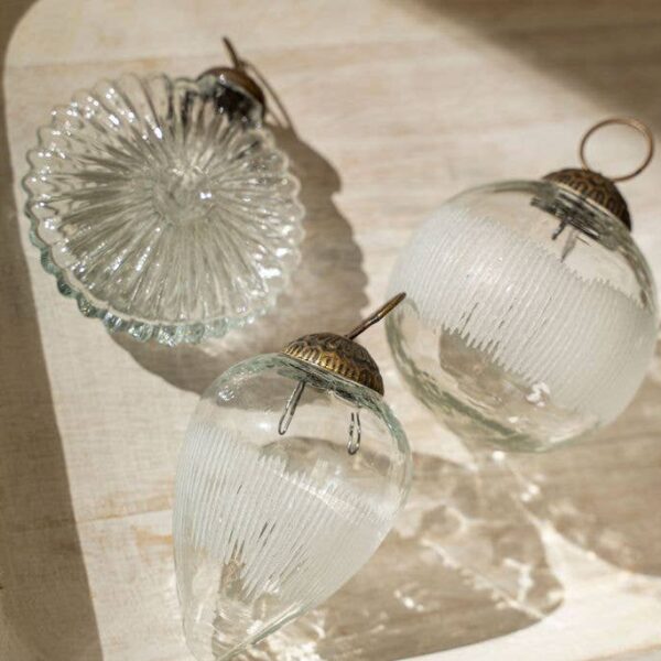 Frost Etched Holiday Ornament, Bauble - Image 2
