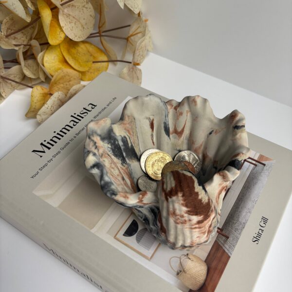 Selene Shell - Concrete Shell Bowl-Dish | Coastal Decorative: Earth Fusion - Image 8