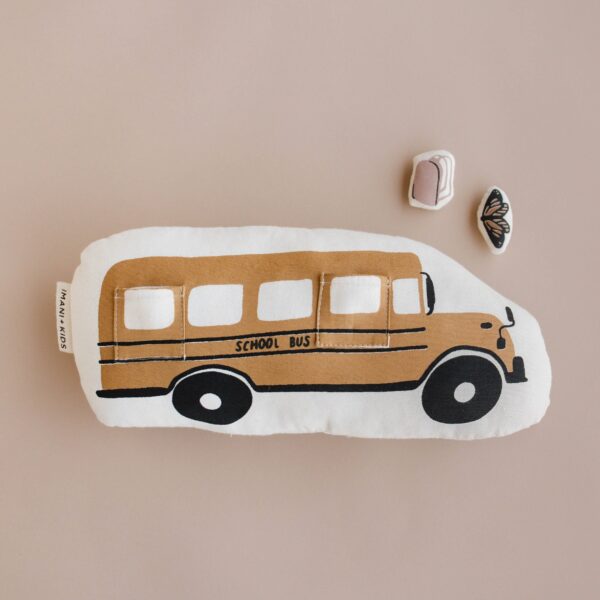 Imani + KIDS by Imani Collective - Interactive school bus pillow - Image 2