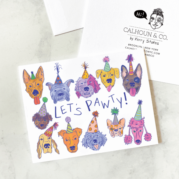 Calhoun & Co. - Pawty - Dog Birthday Greeting Card
