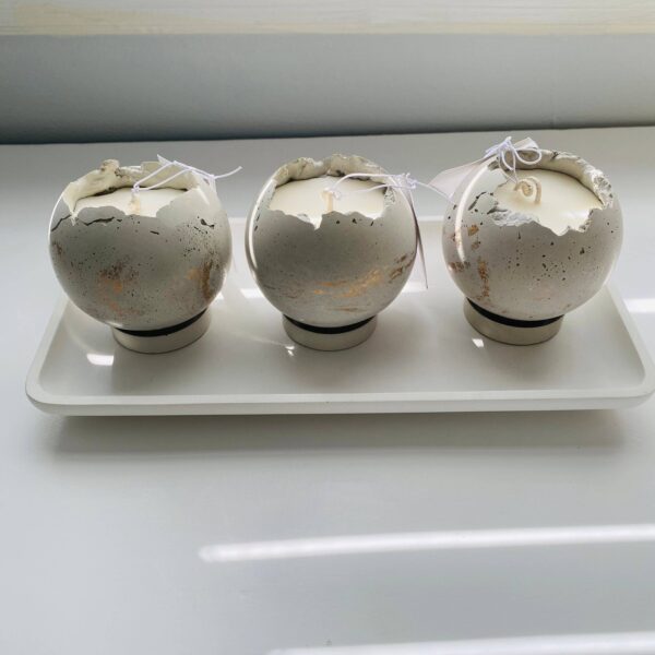 Mini Moon Candle | Sphere Concrete Candle: Moroccan Cashmere - Image 7