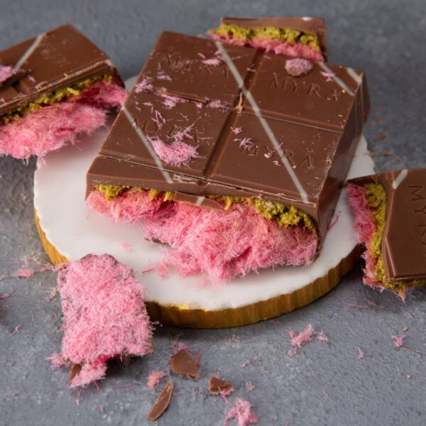 Viral Angel Hair Dubai Chocolate Bar - Pink Cotton Candy - Image 3