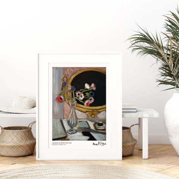 Sugar & Canvas - Henri Matisse Anémones Au Miroir Noir Art Print M148 - Image 3
