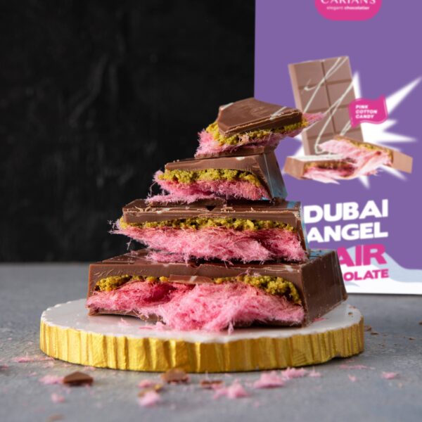 Viral Angel Hair Dubai Chocolate Bar - Pink Cotton Candy - Image 4
