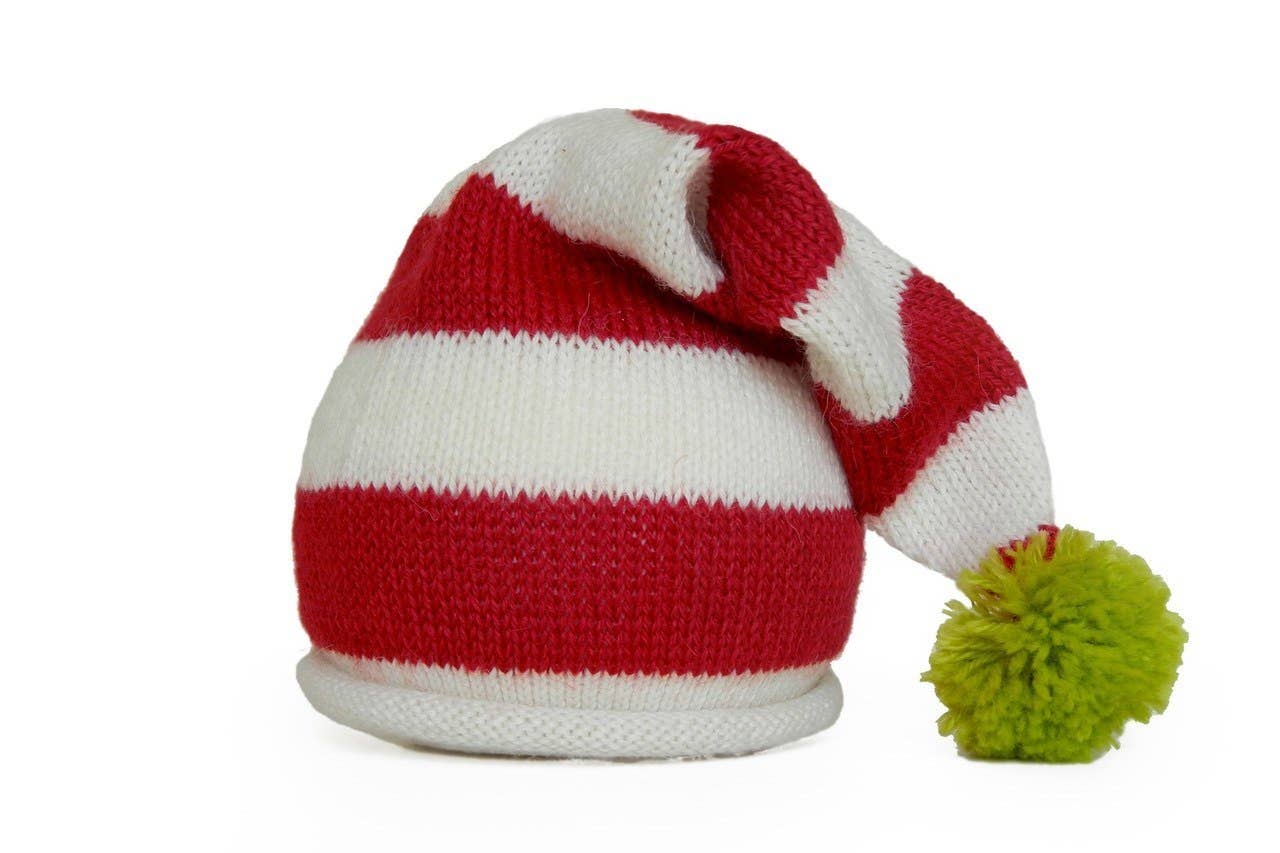 Melange Collection - Stocking Hat In Red and Ecru