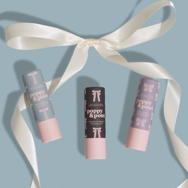 Gift Set, Coquette Lip Balm Trio + Kaxi Hair Bow - Image 3