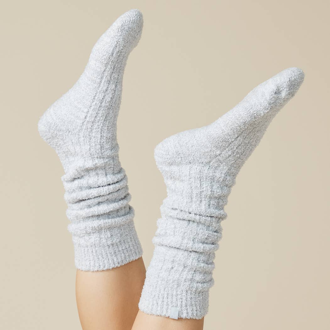Marshmallow Socks with Grippers: Heather Grey