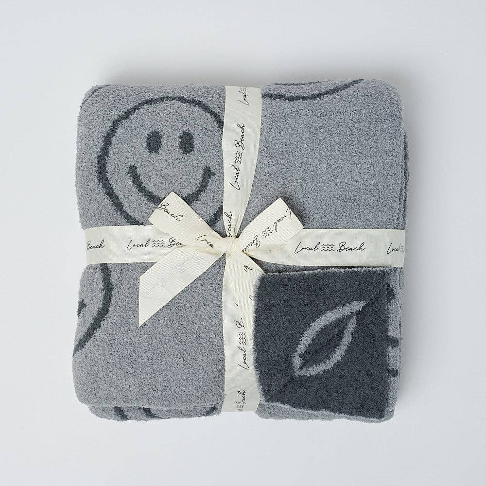 Smiley Luxe Home Blanket: New Neon Citron/Blue - Image 7