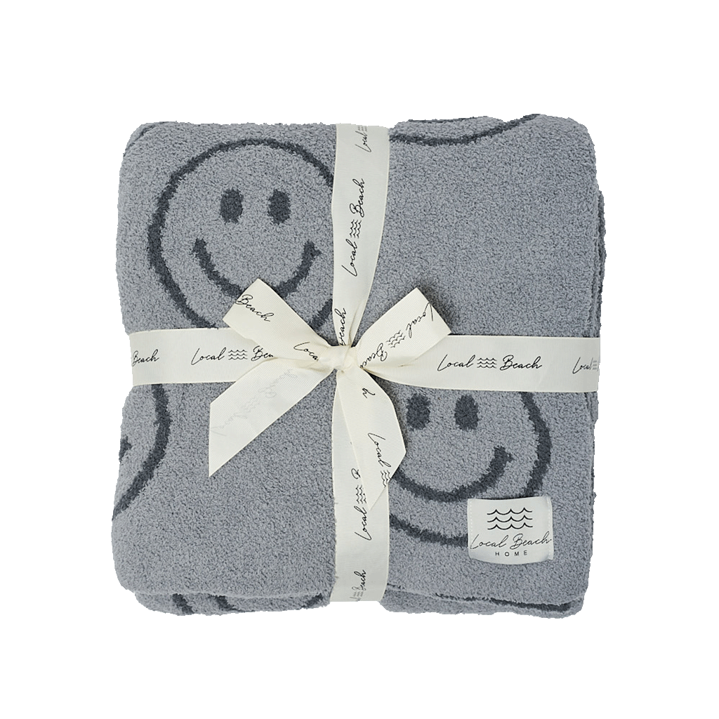 Smiley Luxe Home Blanket: New Neon Citron/Blue - Image 9