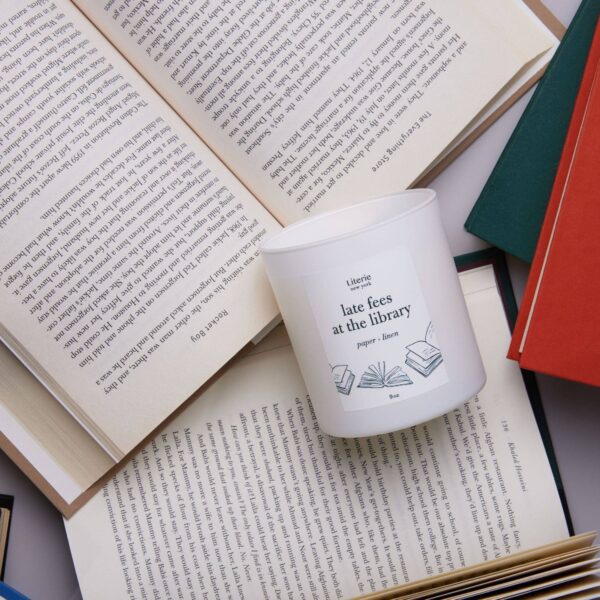 Literie - Late Fees at the Library - Jar Filled Candle - Image 2