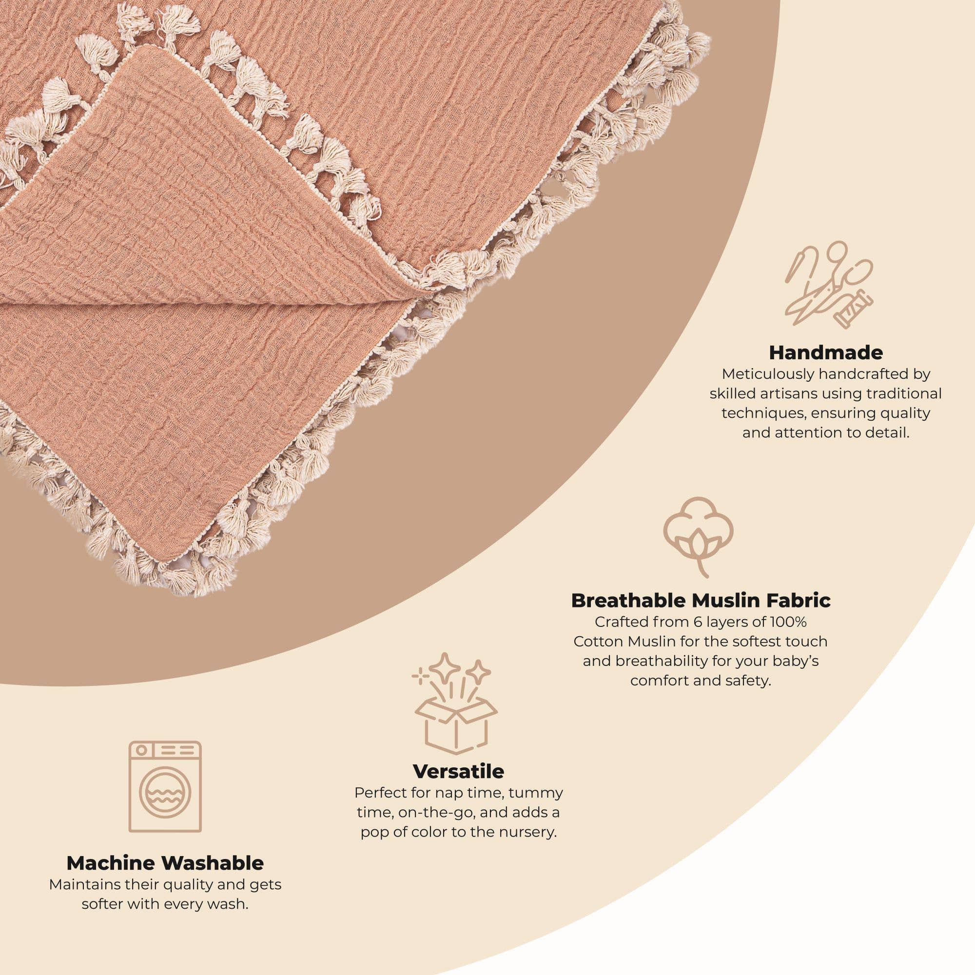 Crane Baby - 6 Layer Muslin Blanket Copper - Image 2
