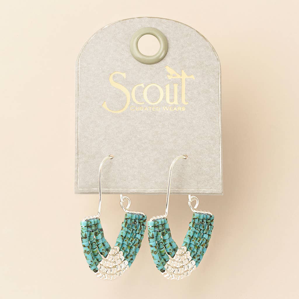 Chromacolor Miyuki U-Hoop Earring - Speckled Turquoise/Silvr - Image 3
