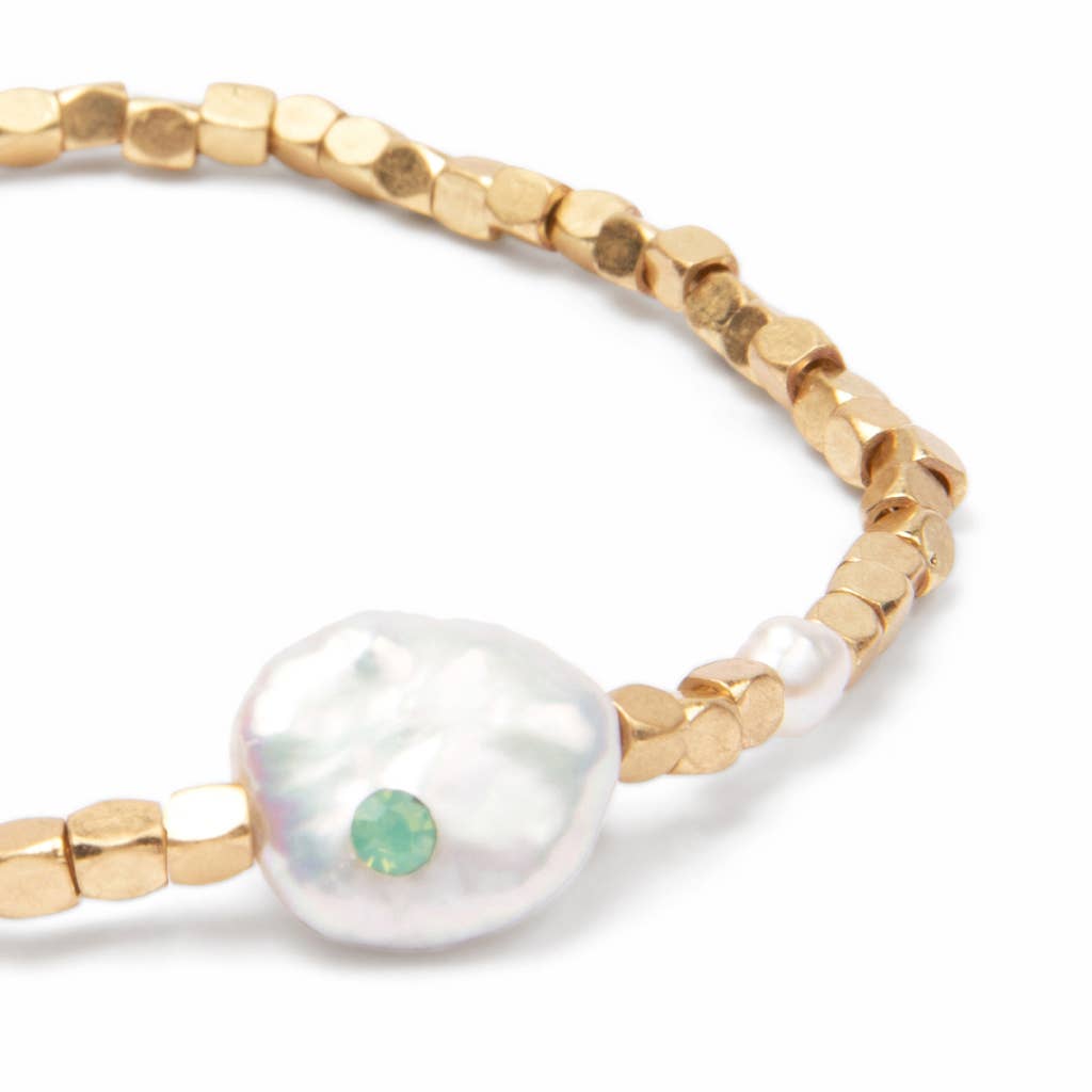 Pearl Affirmation Bracelet - Courage/Gold - Image 4