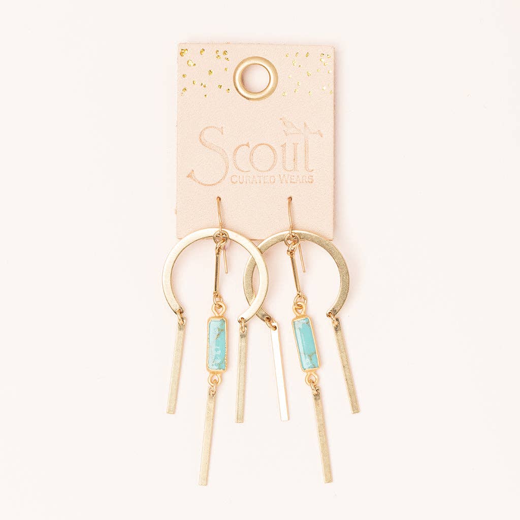 Dream Stone Earring - Turquoise/Gold - Image 3