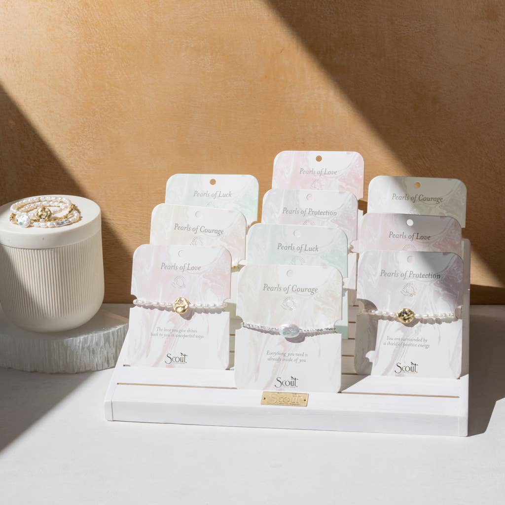 Pearl Affirmation Bracelet - Courage/Gold - Image 6