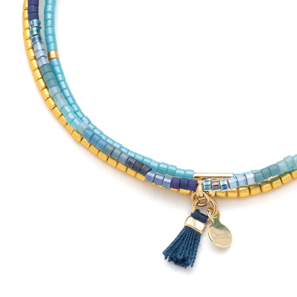 Chromacolor Miyuki Bracelet Trio - Cobalt Multi/Gold - Image 2