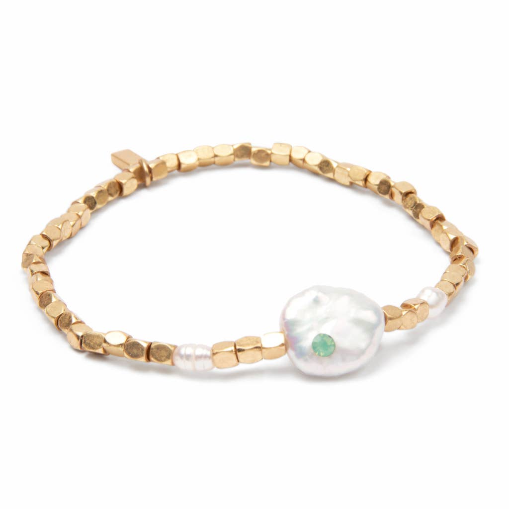 Pearl Affirmation Bracelet - Courage/Gold - Image 2