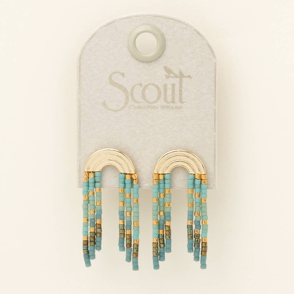 Chromacolor Miyuki Rainbow Fringe Earring - Turquoise/Mint/G - Image 2